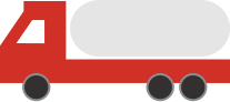 Motrice cisterna rossa stilizzata